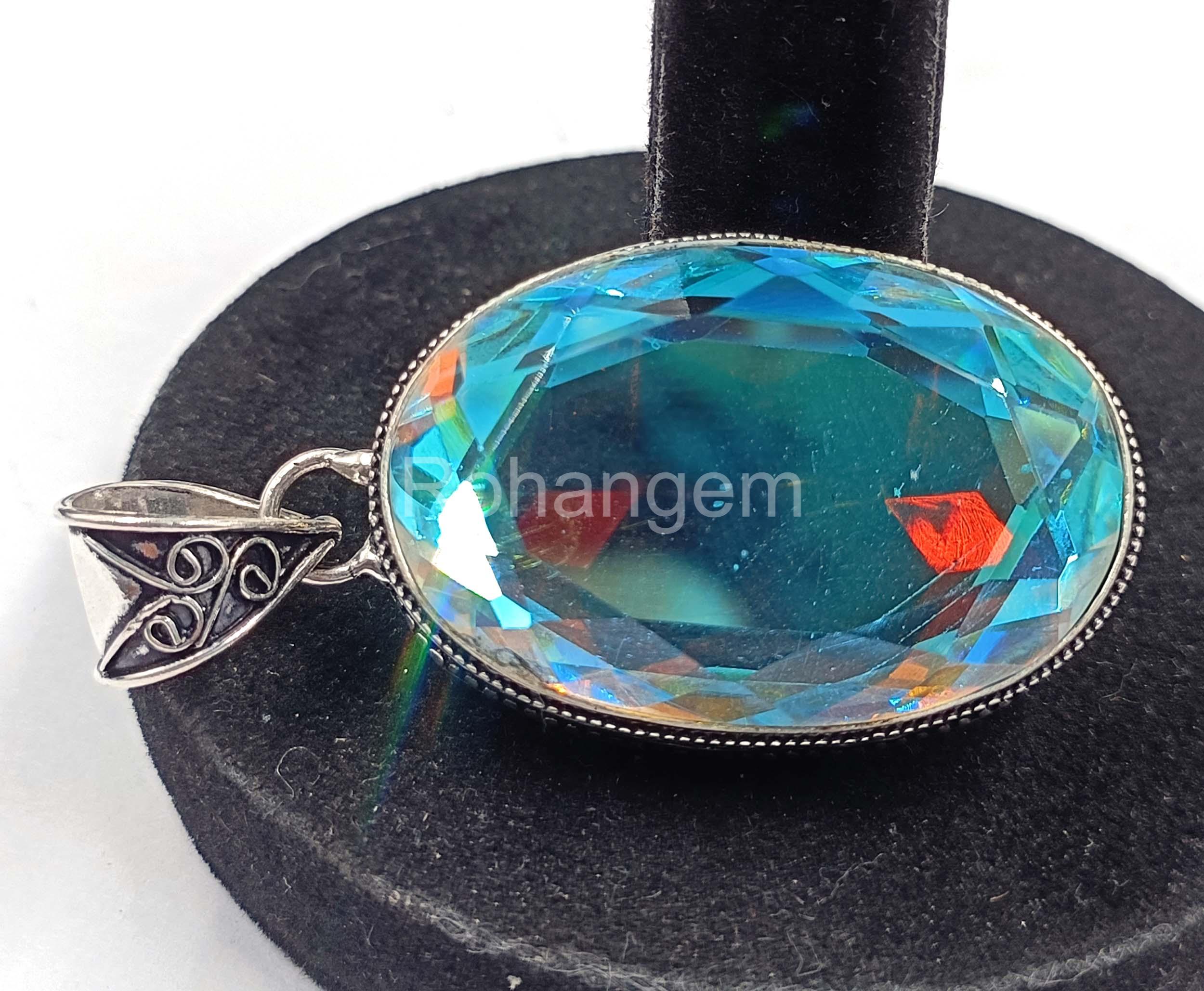 47,05 CT CERTIFIÉ naturel mystique quartz arc-en-ciel couleur ronde coupe... EUR 38,05 - FR
