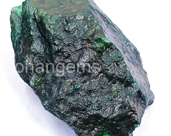 Grote ruwe natuurlijke smaragd van 4604,00 ct | Gecertificeerde ongeslepen Colombiaanse steen | Ondoorzichtige groene klomp voor verzamelaars & 5AJJ