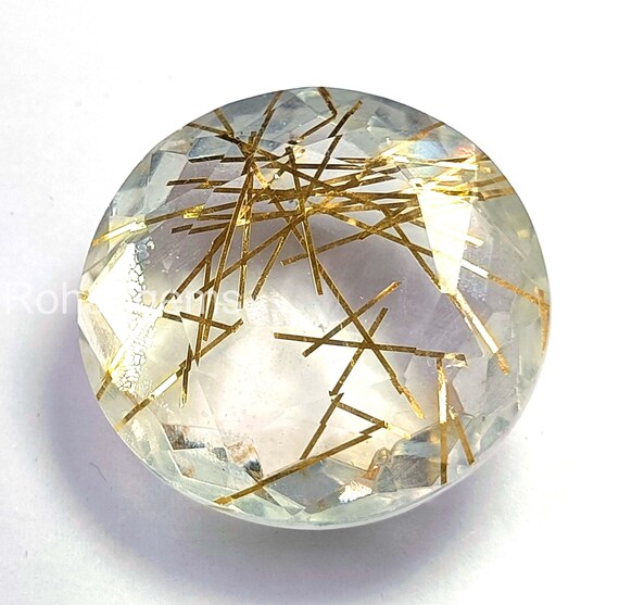 ルチルクォーツ ゴールデンクォーツ 78.45カラット ラボ作成認定ルース