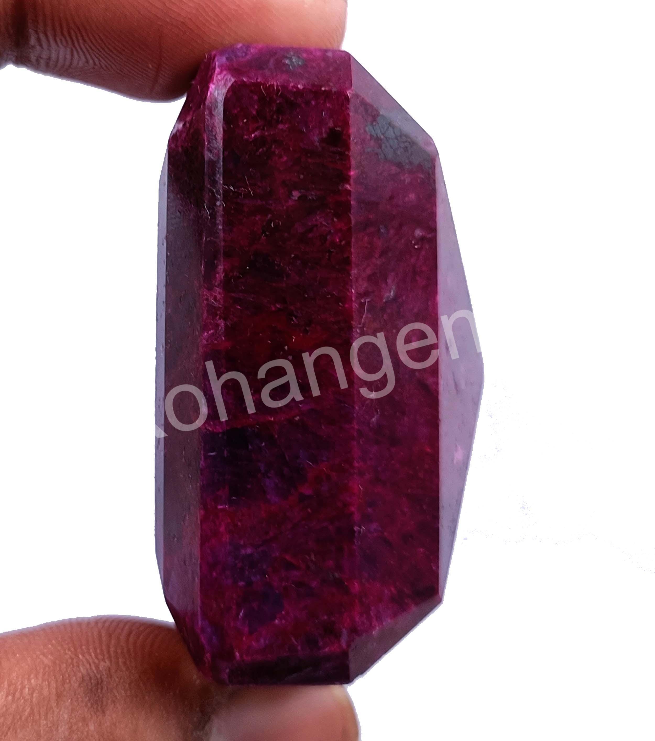 Red Ruby Natural 595.35 Ct Faceted Emerald Cut Gemstone Certified