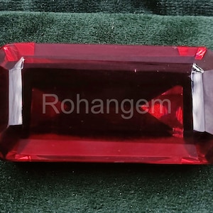 Red Topaz 187.23 Carat Certified Loose Gemstone Lab Created faceted Emerald Cut Transparent Gems from London Unique Quality 5AKY