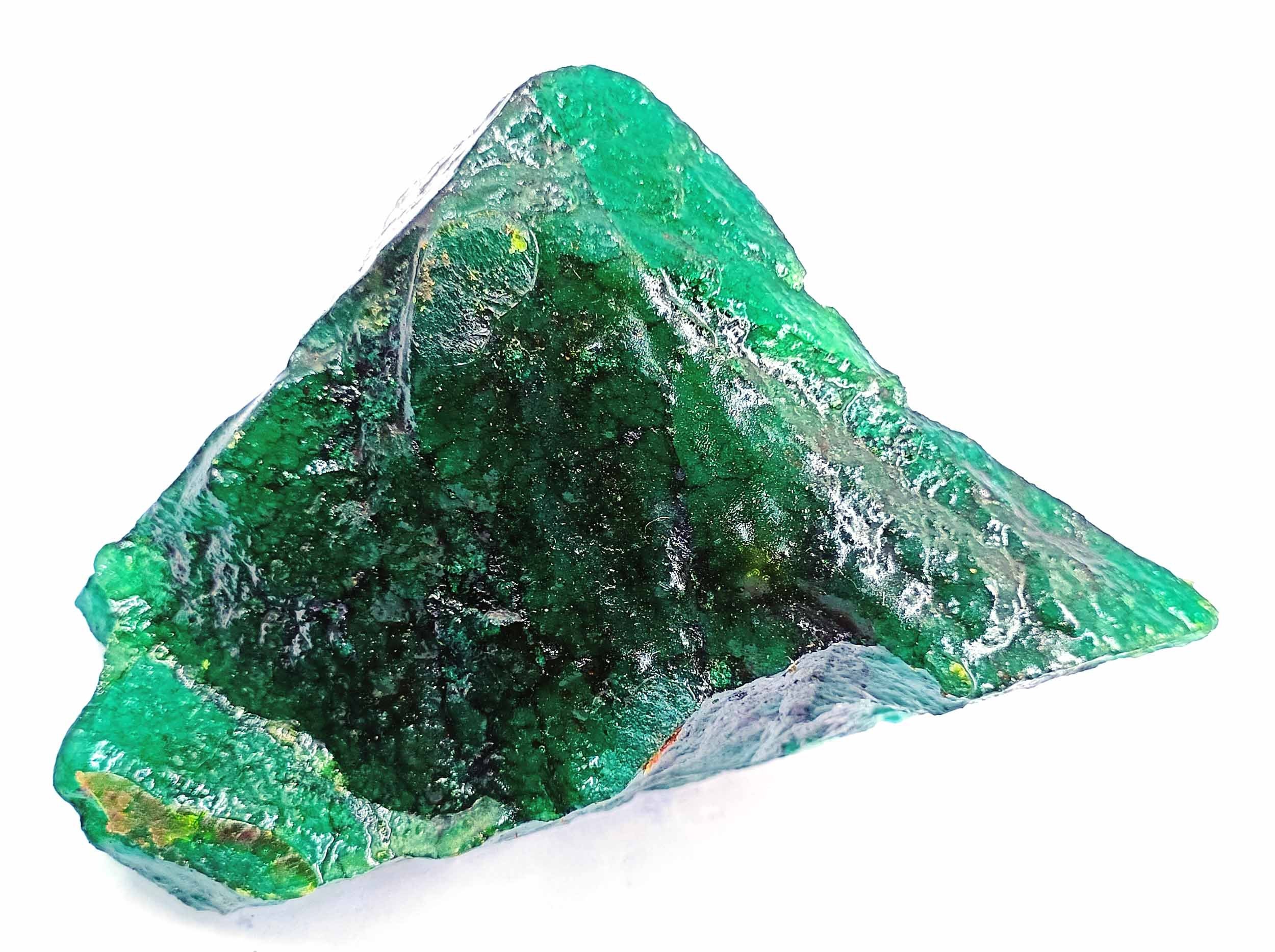 グリーンエメラルド原石 3975カラット 巨大な未カット原石 認定