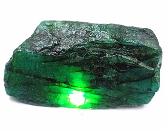 Emerald  254.75 Ct Huge Colombian Green Emerald Raw Natural Certified Loose Gemstone  A One Quality Fresh Offer New Year Offer  DUS