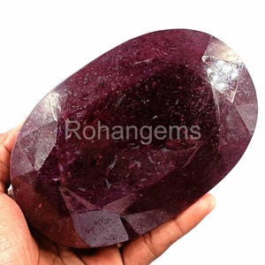Rubino rosso da 10000 carati, gemma sciolta certificata, taglio ovale sfaccettato, gemma enorme, trasparenza opaca, proveniente da African Ruby Gems, migliore qualità 4AAH