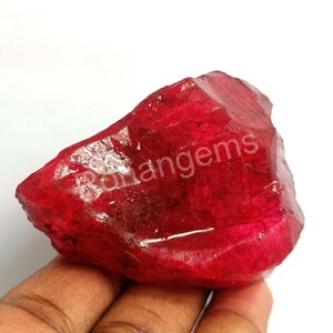 Ruby Natural Rough Stone 745.00Carat Certified Loose Gemstone Semi Transparent African Red Ruby Raw 4DSJ