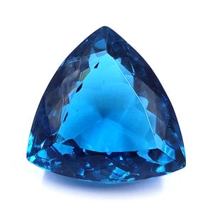 Topacio azul natural de 80,30 ct, piedra semipreciosa de color azul brillante certificada, piedra preciosa suelta facetada, gemas transparentes de corte trillón 4DAG
