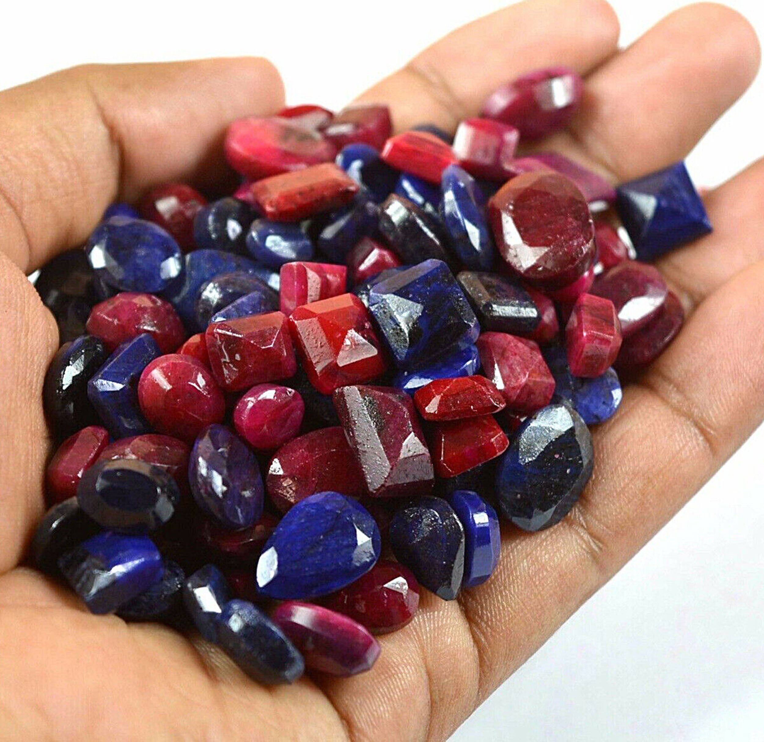 Lotto All'ingrosso Di Pietre Preziose Sfuse Sfaccettate, Rubino Naturale E Zaffiro, 100 Ct, Qualità Eccellente, Collezione Rara, Offerta Eccezionale! - Italia - Foto 9
