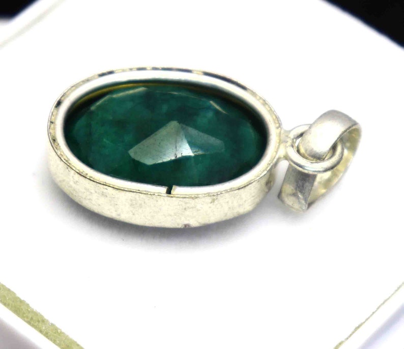 50.30 Ct Certified Natural Beautiful Green Emerald Pendant 925 Solid Sterling Silver Gemstone DS1493