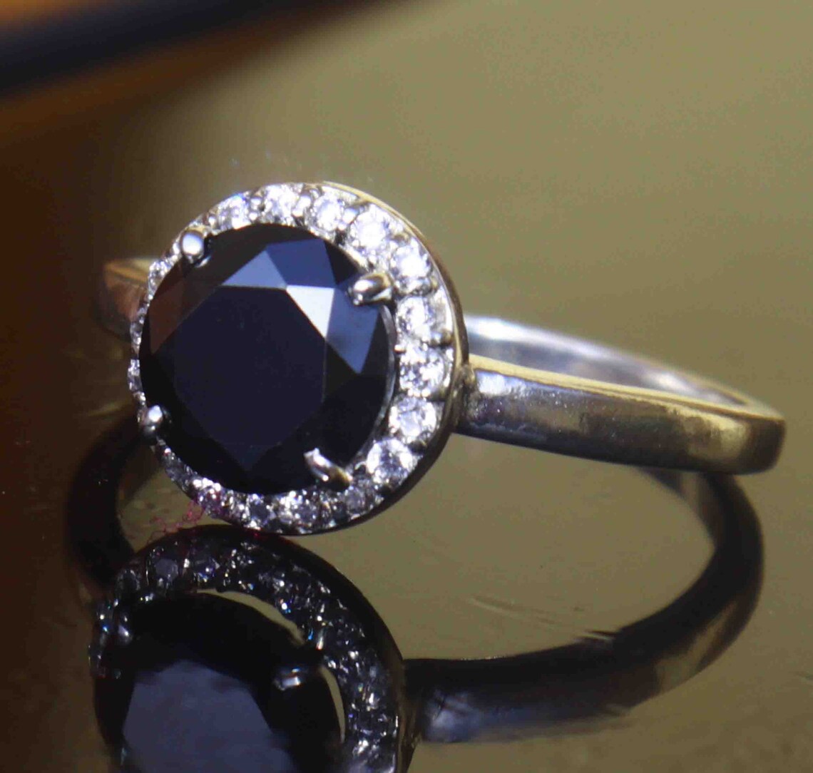 9.40 Karat Natürlicher Schwarzer Diamant Ring in 925 Sterling Etsy 9.40 Karat Natürlicher Schwarzer Diamant Ring in 925 Sterling Etsy