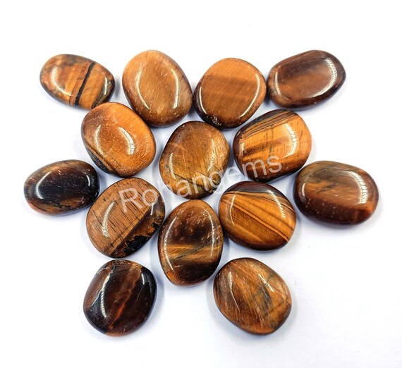 Lot De 10 Cabochons Oeil De Tigre Naturel Ovale 8x16 Mm - Pierres Précieuses En Vrac AA++ - Origine Inde/Australie