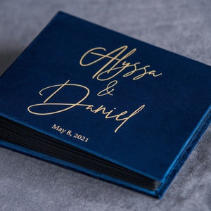 Family album, blue or other color photo album / photobook, personalized Instax album, wedding guest book, eco suede / velvet scrapbook album
