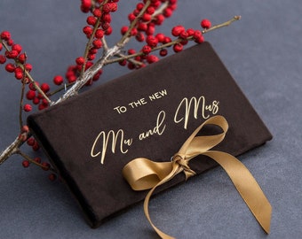 Money gift envelope with satin ribbon for newlyweds, cash envelope for wedding, personalized cash gift envelope, custom gift card holder