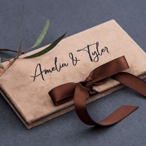 Sobre de regalo en efectivo para pareja casada, sobre de terciopelo personalizado, sobre de regalo de boda para dinero, sobre elegante hecho a medida