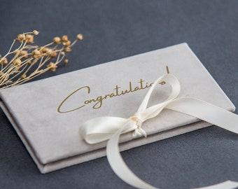Personalized velvet money envelope with card, birthday, wedding, anniversary, graduation, Christmas, Father&#39;s and Mother&#39;s day gift