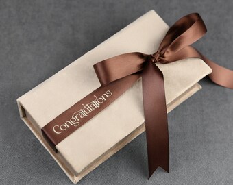 Caja de regalo de color marrón claro u otro color con cinta, caja de dinero personalizada para bodas/cumpleaños, joyería personalizada hecha a mano o caja de recuerdos
