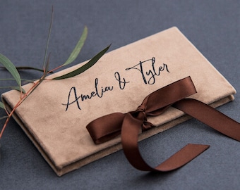 Cash gift envelope for married couple, personalized velvet envelope, wedding gift envelope for money, custom made fancy envelope