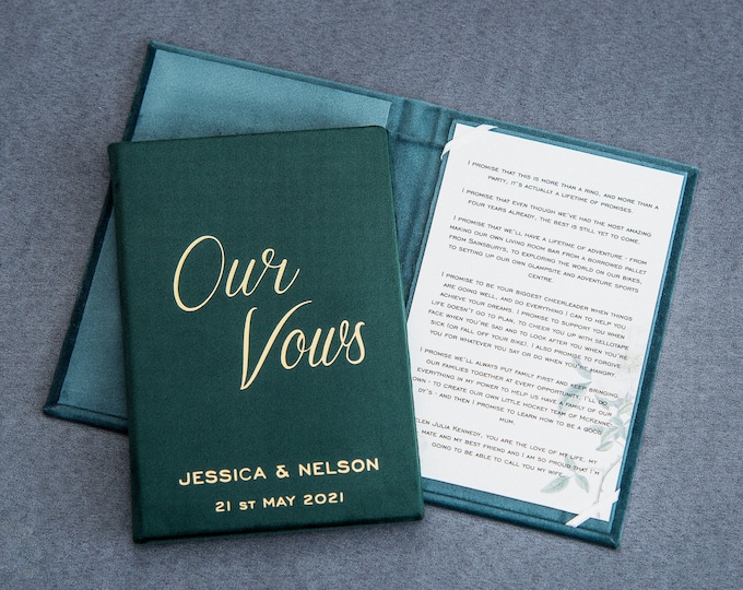 Custom vow books with your text, wedding vow cases for bride and groom, his and her vow books, bridal shower gift, present for a couple