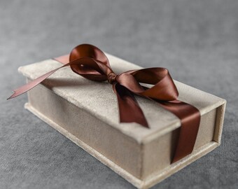 Caja de regalo con cinta, caja de regalo de dinero personalizada, caja de joyería personalizada hecha a mano, caja de recuerdo pequeña en marrón u otro color