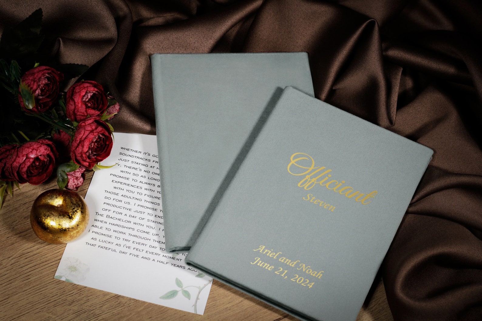 Wedding Officiant Book in A4 Size, Marriage Ceremony Book in