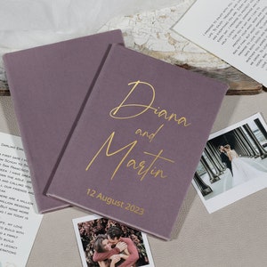 Elegantes diarios de votos de novia y novio de terciopelo suave, casos de votos matrimoniales, libros de votos personalizados, folletos de votos para él y ella, folletos de votos matrimoniales