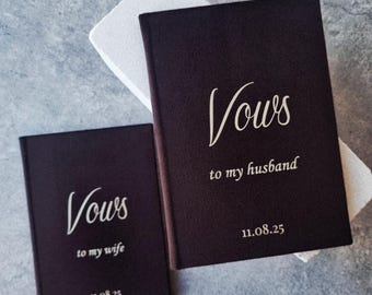 Custom made wedding vow books, personalized vow booklets, his and her vow cases, wedding vow books for bride and broom, bridal shower gift
