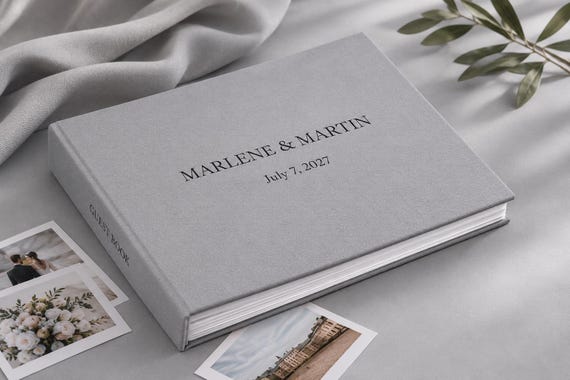 Elegant wedding sign in book, custom photo book, Instax photo album, personalized wedding scrapbook album, guest book with names