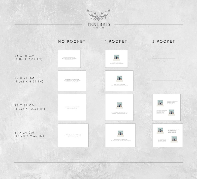 Album size chart