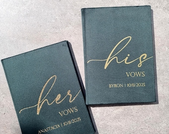 Wedding vow cases with custom names, bride and groom vow books, personalized vow booklets, his and her vow books, bridal shower gift
