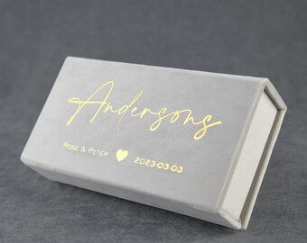 Caja de regalo de dinero con tapa personalizada, caja de regalo de boda o cumpleaños hecha a medida, pequeña caja de joyería de recuerdo hecha a mano con cierre magnético