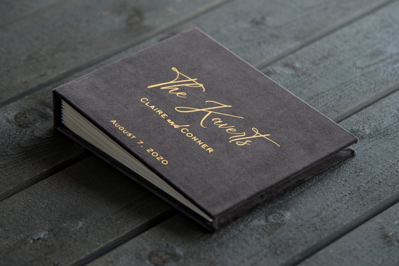Velvet photo album / guest book / scrapbook personalized Etsy
