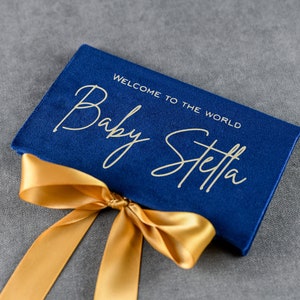 Busta regalo denaro nascita bambino blu reale, portafoglio regalo in contanti su misura, busta denaro, regalo in contanti battesimo fatto a mano, manica della carta regalo