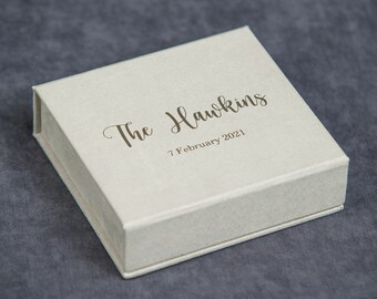 Custom photo gift box, personalized photo box with USB package, eco suede photo keeper box, wedding memory box, unique gift box for pictures