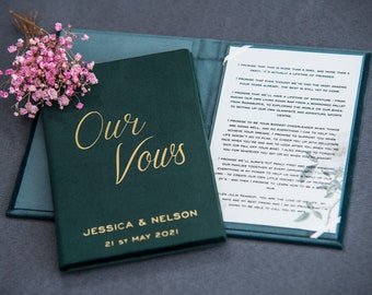 Custom wedding officiant book A4 size, velvet marriage ceremony book in your preferred color, personalized book for wedding ceremony reading