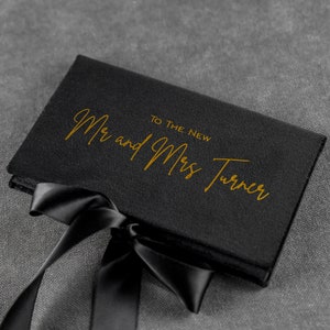 Klassische schwarze Geschenkkarte oder Geldumschlag, Geldgeschenkumschlag für Geburtstag, Hochzeit, Abschlussfeier oder Weihnachten, einzigartiger handgefertigter Geschenkkartenhalter