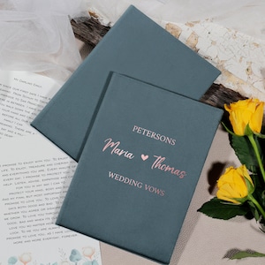 Gepersonaliseerde cover gelofteboeken, zijn en haar gelofteboekjes, huwelijksgeloften, geloftenboeken voor bruid en bruidegom, gelofteboekjes voor huwelijksceremonies