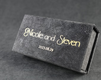 Caja de regalo personalizada con funda personalizada, hucha de boda pequeña, caja de regalo de cumpleaños hecha a mano, joyero con cierre magnético