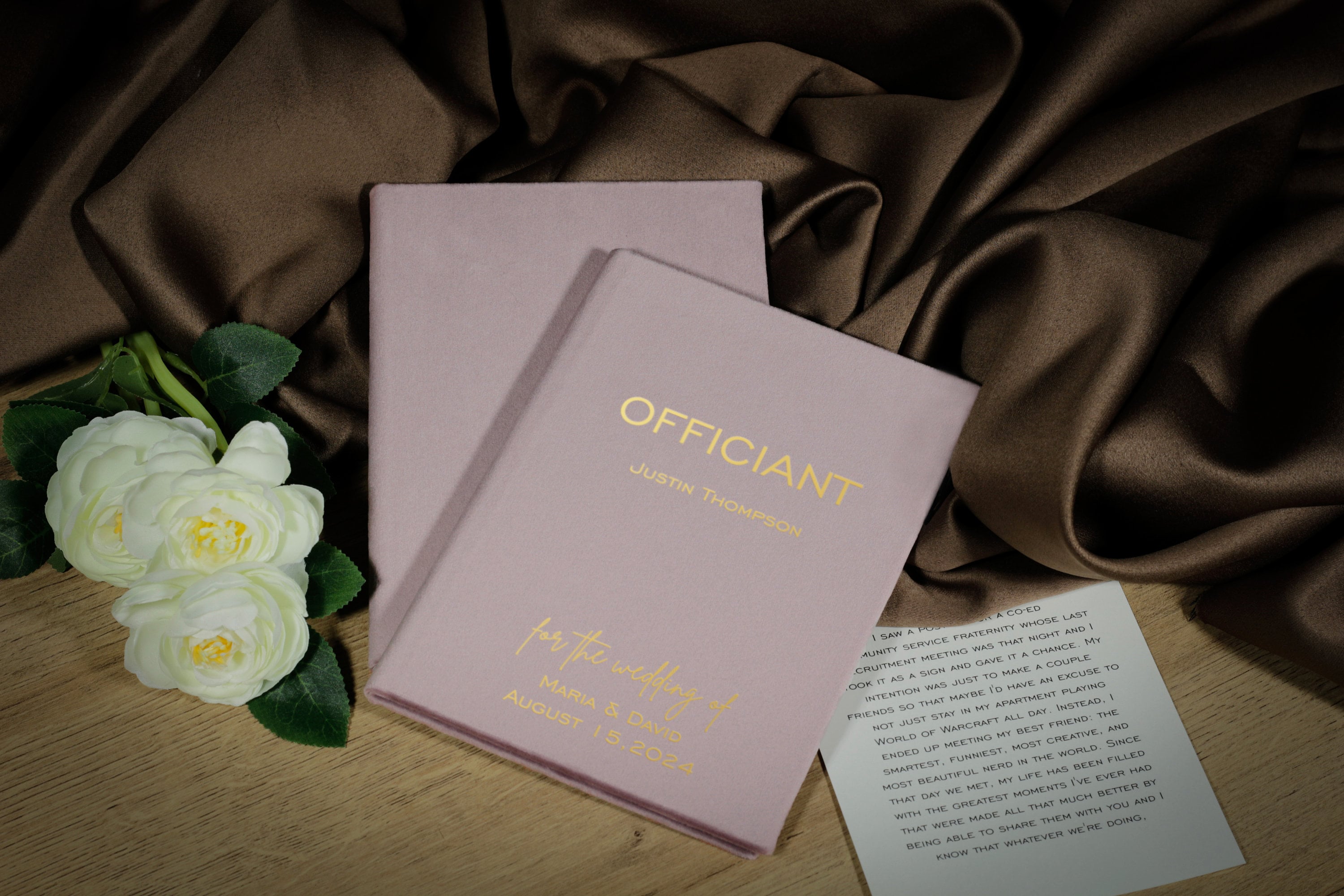 Personalized Officiant Book With A4 or A5 Sheets, Customized Wedding