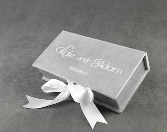 Custom present box with ribbon, handmade personalized money box, elegant wedding money gift box, wedding anniversary cash gift idea