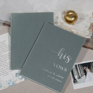 Kaarten voor huwelijksgeloften met aangepaste namen in zilverfolie, geloftenboeken voor bruid en bruidegom, gepersonaliseerde etuis voor zijn/haar geloften, notitieboekjes met monogram
