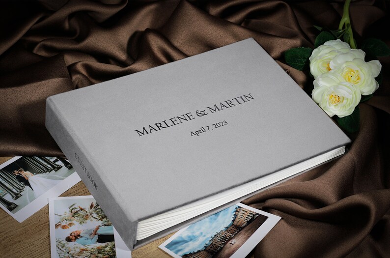 Elegant wedding sign in book