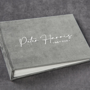 Personalized condolence book, Funeral guest book for memories, In loving memory book, Custom made book of remembrance, Sympathy book