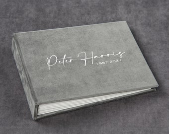 Personalized condolence book, Funeral guest book for memories, In loving memory book, Custom made book of remembrance, Sympathy book