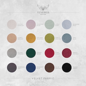 Velvet fabric colors