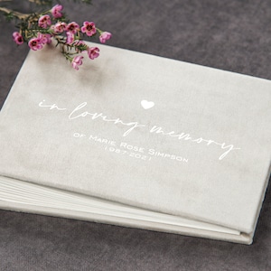 In loving memory sign in book / photo album, Personalised book of condolence, Funeral guest book, Custom remembrance book, Sympathy album