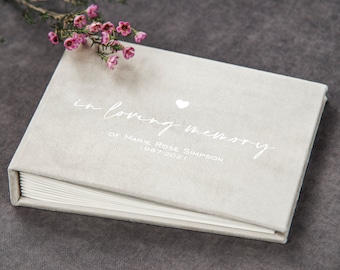 In loving memory sign in book / photo album, Personalised book of condolence, Funeral guest book, Custom remembrance book, Sympathy album
