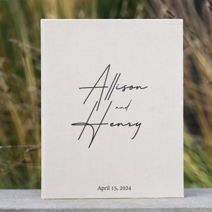 Portrait photo album with pockets for Instax mini, square, wide or Polaroid pictures, customized wedding guest book, personalized scrapbook