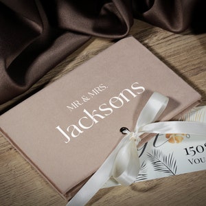 Gift card or money envelope for wedding, Custom made cash envelope with custom cover and ribbon, Gift card holder in your preferred color
