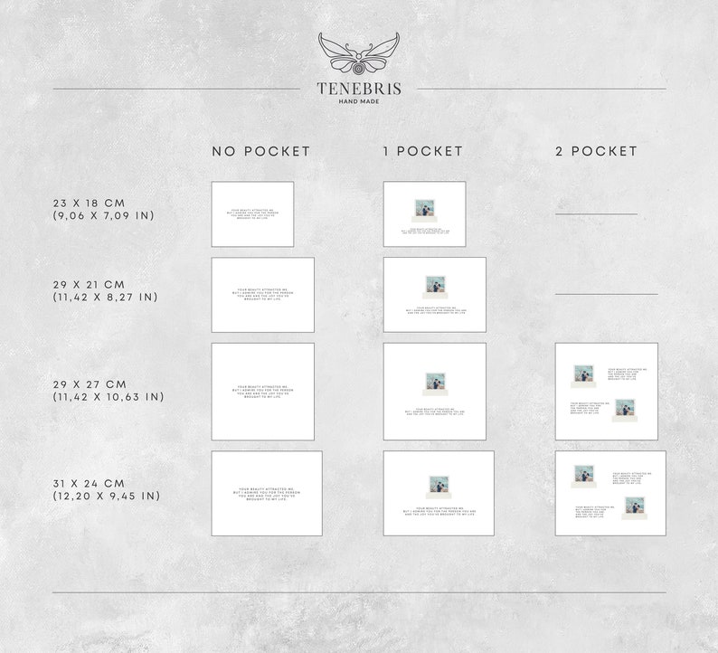 Album size chart