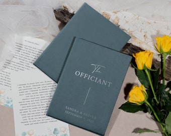Handmade officiant book for wedding ceremony, birthday or other event, A4 or A5 ceremony book, wedding officiant book in your favorite color