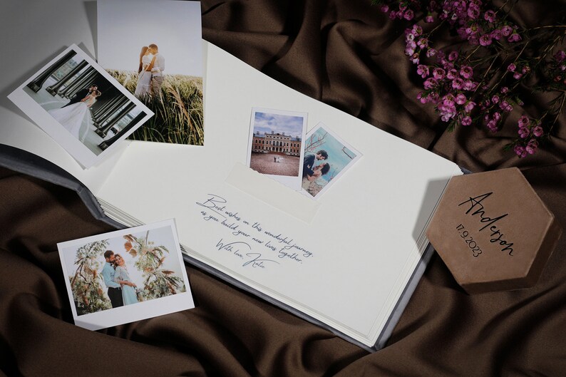 Elegant wedding sign in book